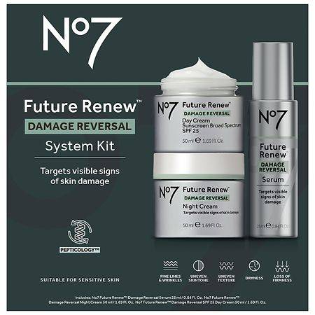 No7 Future Renew Damage Reversal Skincare System Kit (125 ml, 3 ct)