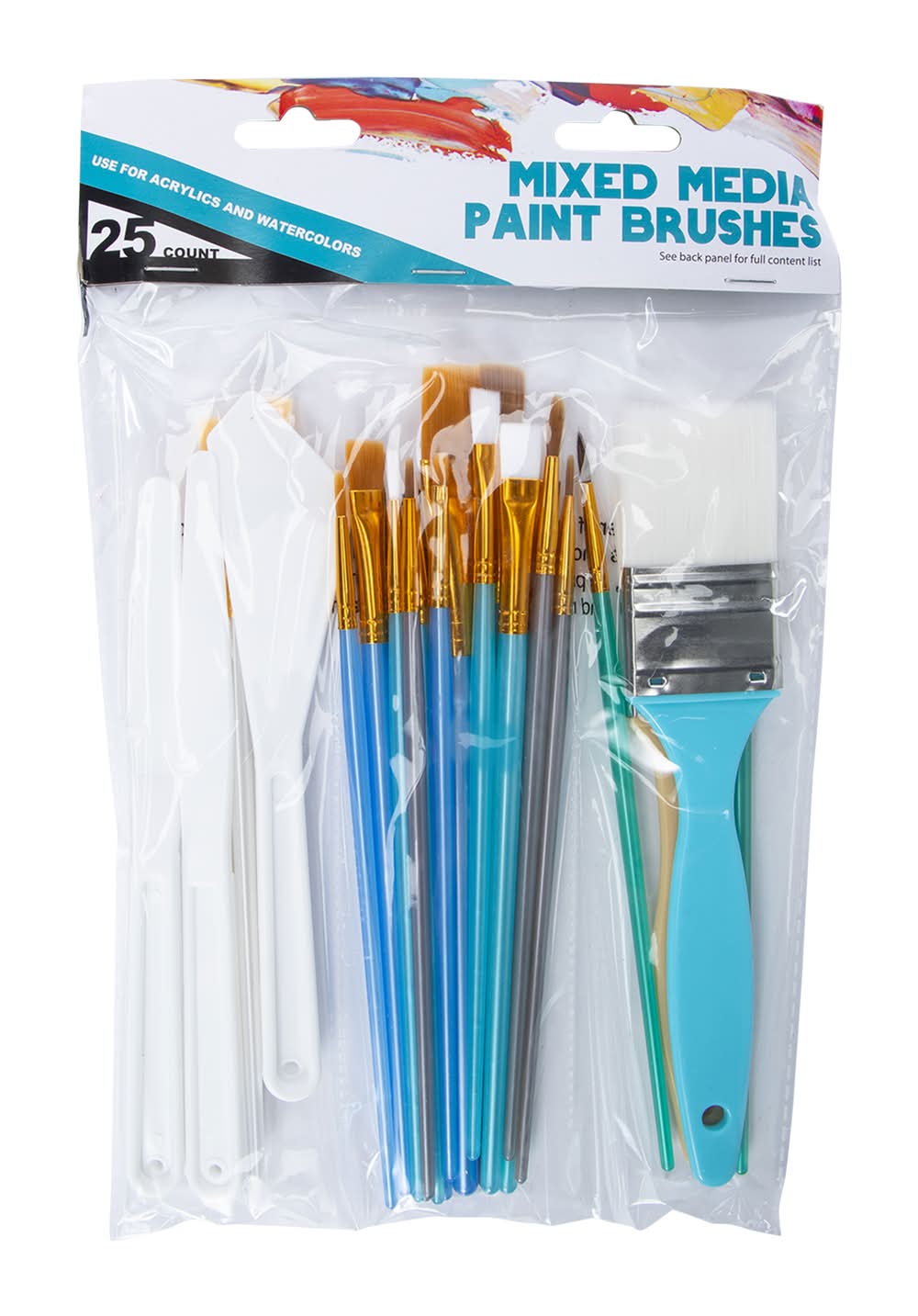 Five Below Mixed Media Paint Brushes, Blue (25 ct)
