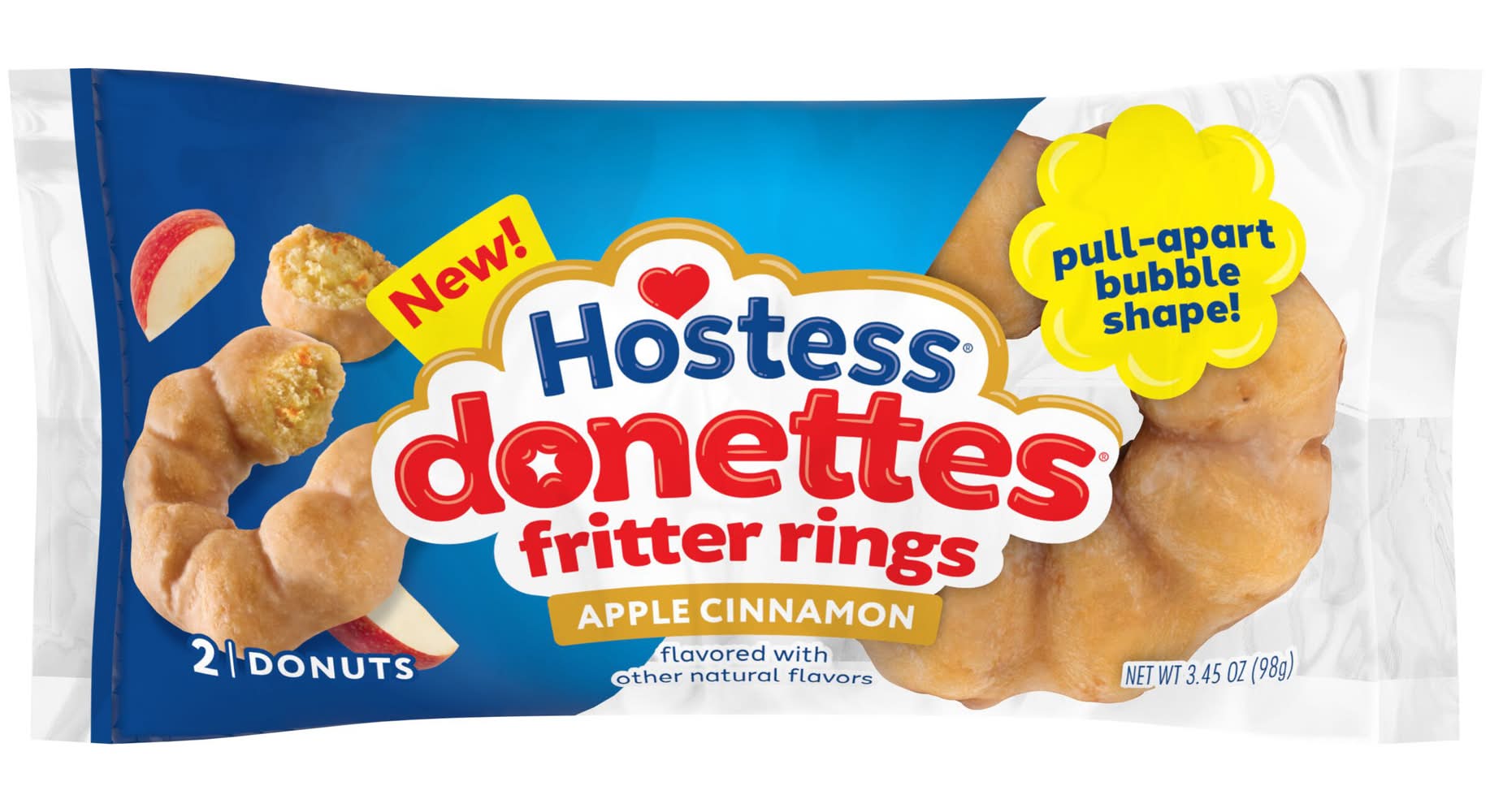 Hostess Donettes Fritter Rings, Apple Cinnamon (3.45 oz, 2 ct)