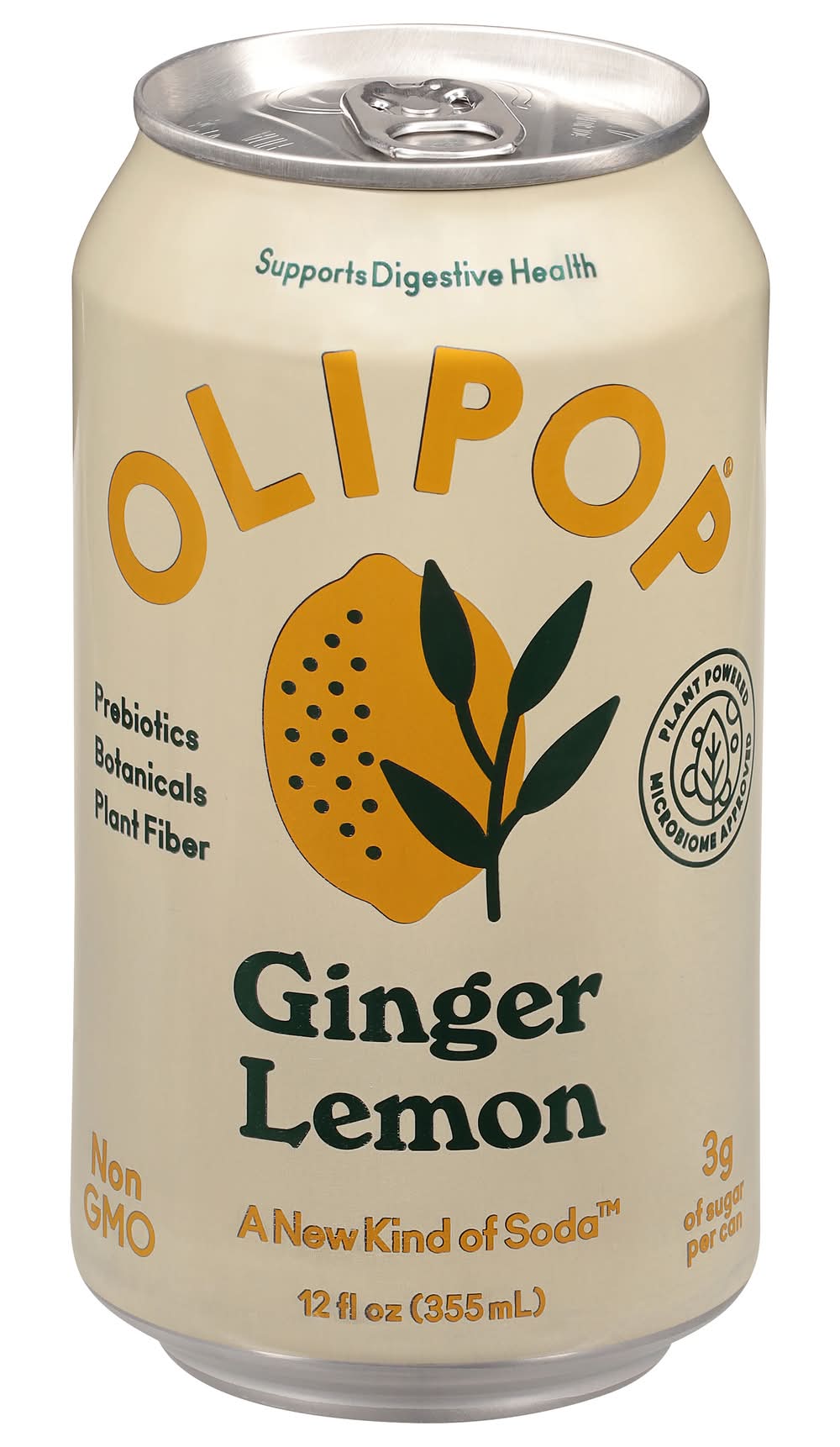 Olipop Sparkling Tonic, Ginger Lemon (12 fl oz)