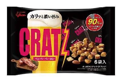 252430：グリコ クラッツ ペッパーベーコン 6袋詰め / Glico Cratz Pepper Bacon (6 Pack)