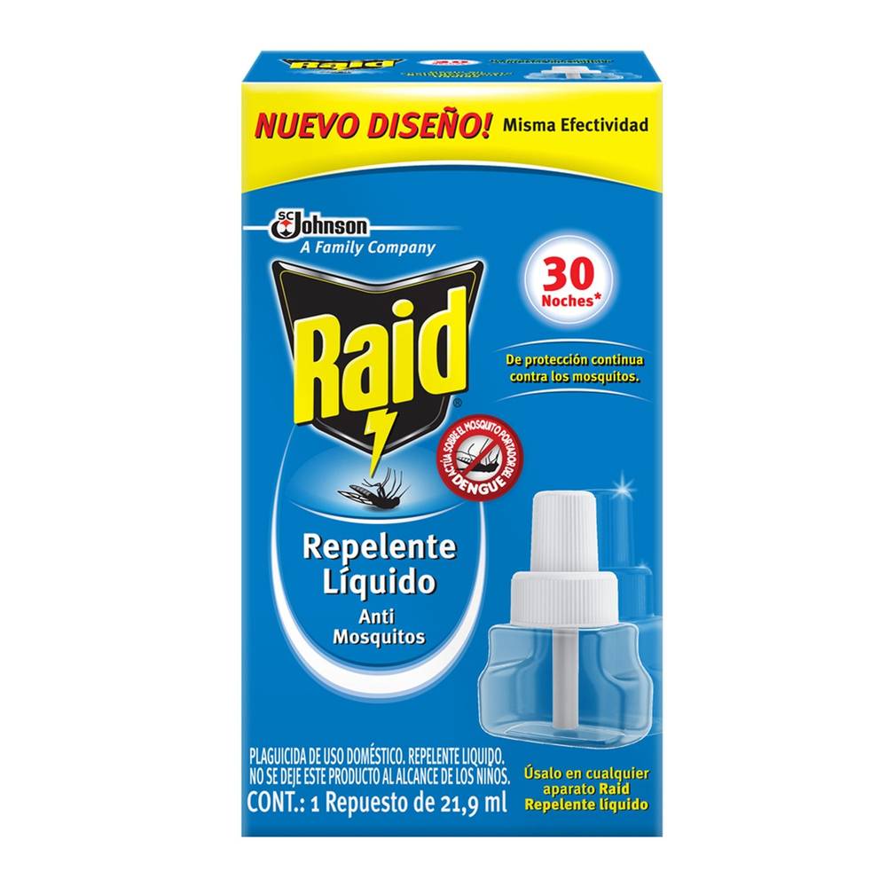 Raid repuesto de repelente líquido anti mosquitos