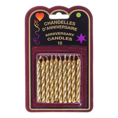 Vincent variété chandelles d'anniversaire dorées (10 un) - golden anniversary candles (10 units)