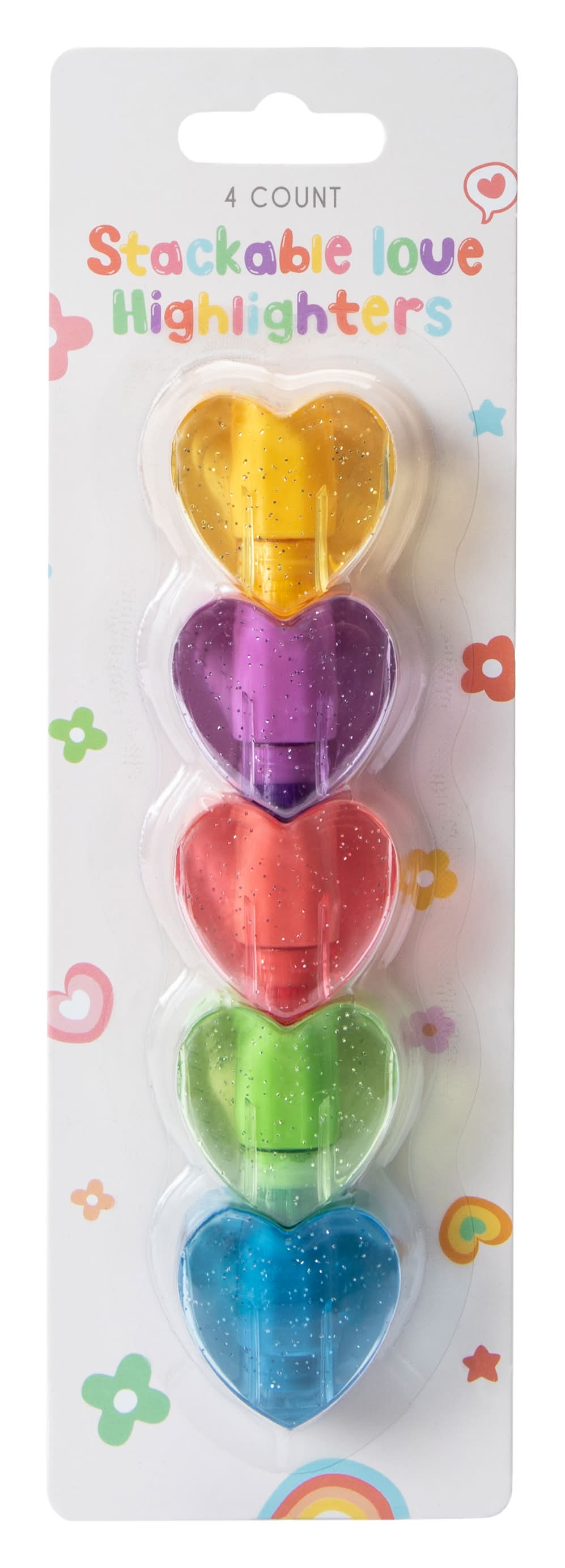 Stackable Love Highlighters 4-Pack Heart