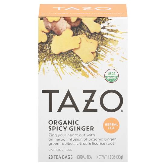 Tazo Organic Spicy Ginger Herbal Tea (20 tea bags)
