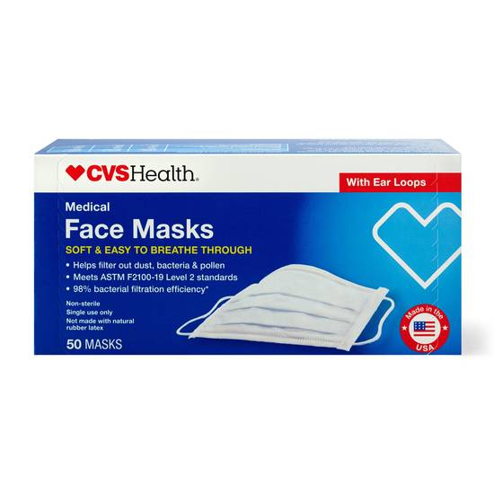 CVS Health Medical Face Masks, 50 CT