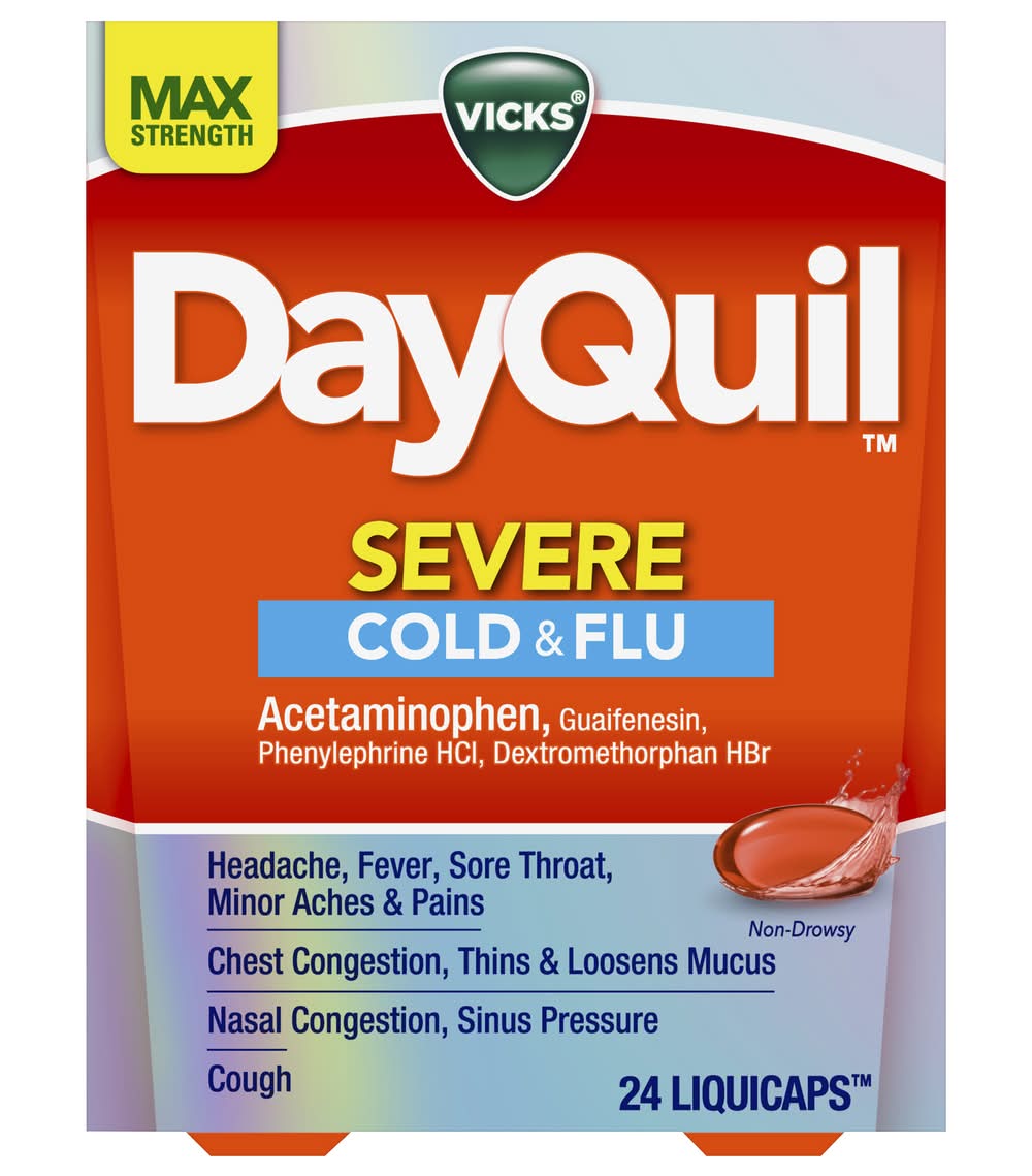 Vicks Dayquil Max Strength Severe Cold & Flu Liquicaps (24 ct)