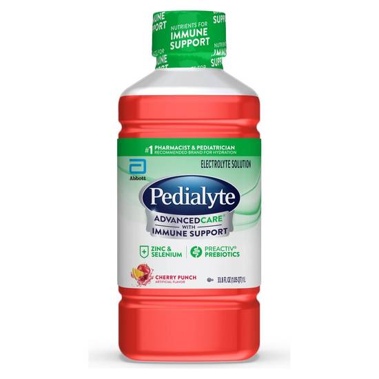 Pedialyte AdvancedCare Electrolyte Solution Cherry Punch Ready-to-Drink 33.8oz