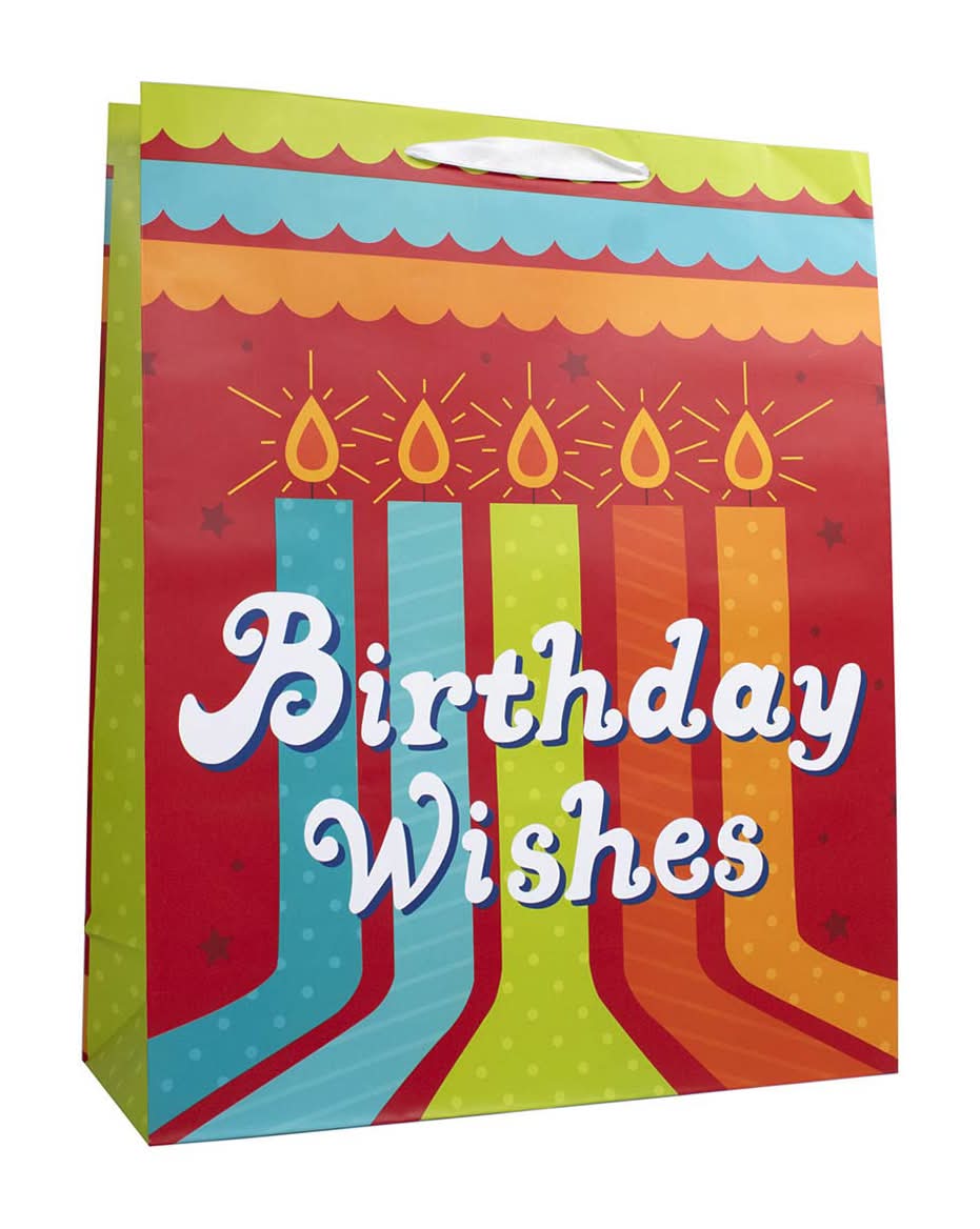Birthday Wishes Candle Gift Bag Extra Large