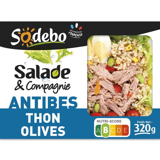 Salade Antibes Thon Crudités Riz - Sans Couverts - 320g - Sodebo