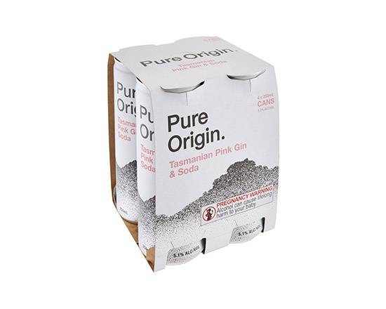 Pure Origin Pink Gin & Soda Can 250mL X 4 pack