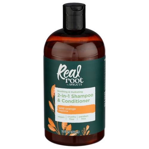 Real Root Wild Orange Fragrance Soothing & Hydrating 2-in-1 Shampoo & Conditioner