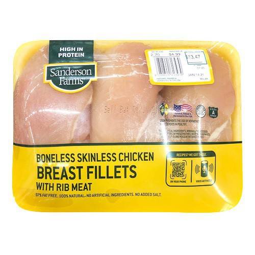 Sanderson Farms · Boneless Skinless Chicken Breast (approx 1.5 lbs)
