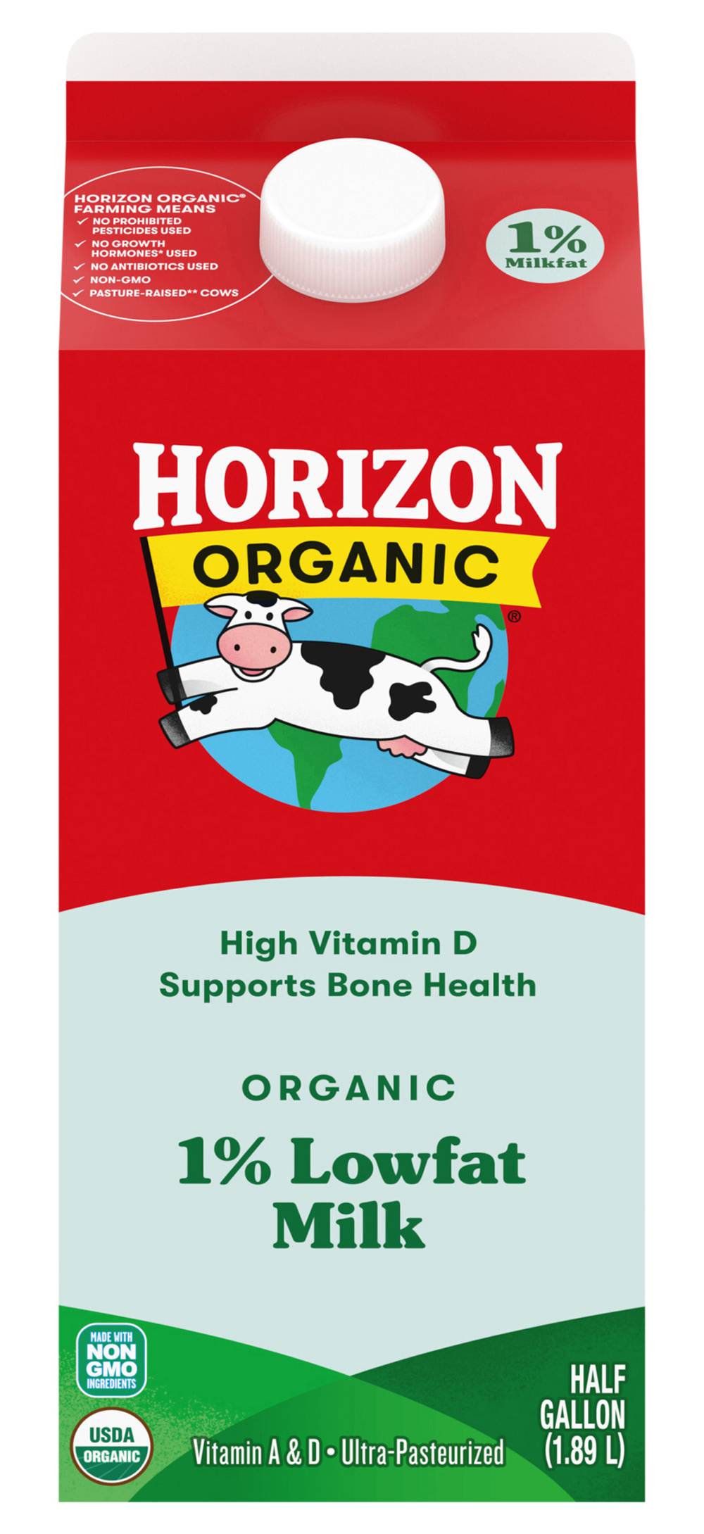 Horizon Organic 1% Lowfat High Vitamin D Milk (0.5 gal)