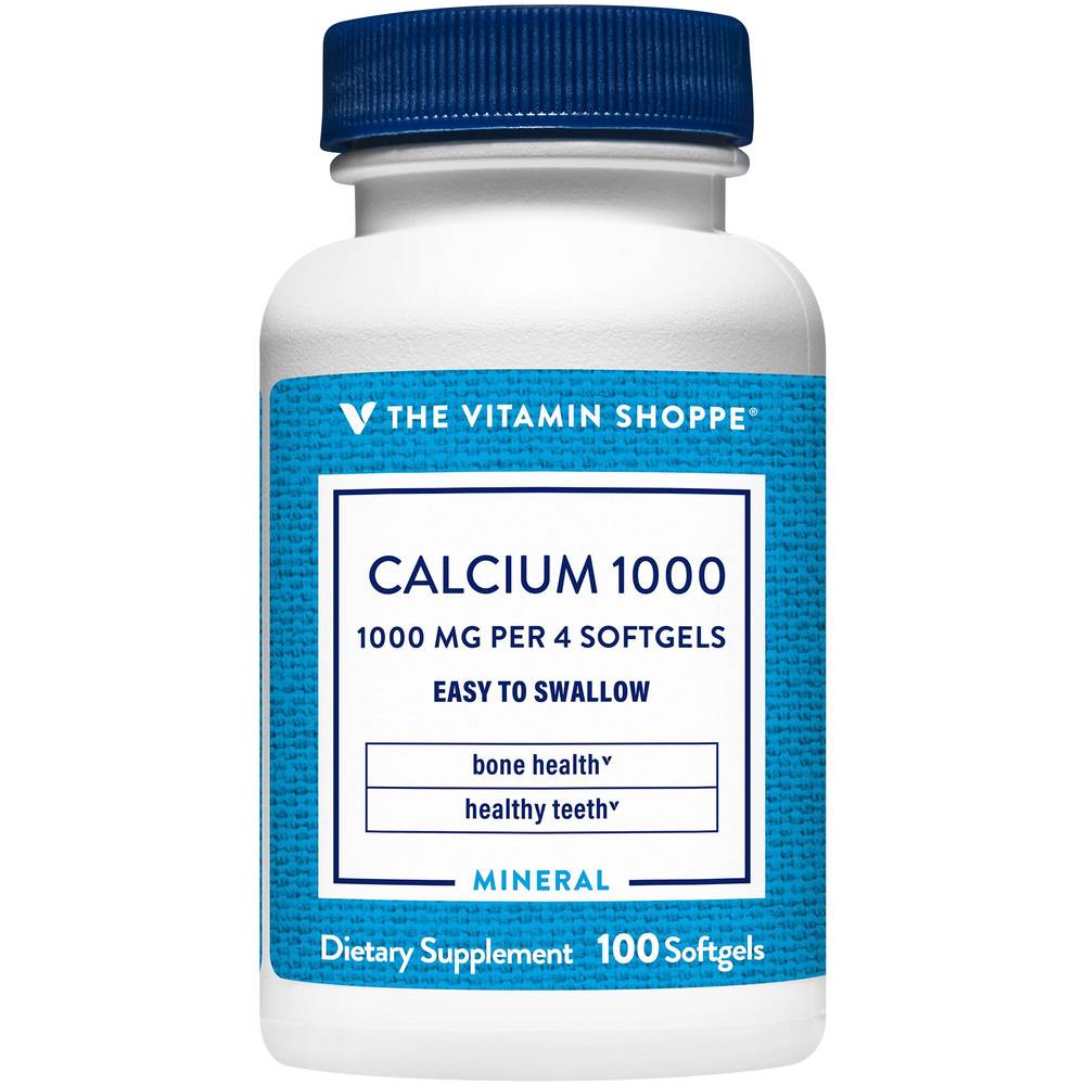 The Vitamin Shoppe Calcium 1000 Mineral - Supports Healthy Bones & Teeth 1000mg Softgels