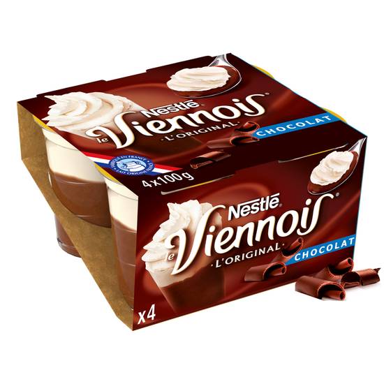 Crème liégeoise chocolat VIENNOIS 4 pots - 400g