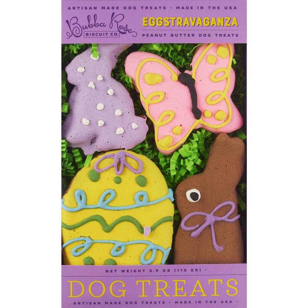 Bubba Rose Biscuit Co. Easter Eggstravaganza Peanut Butter Dog Treats, 4 ct