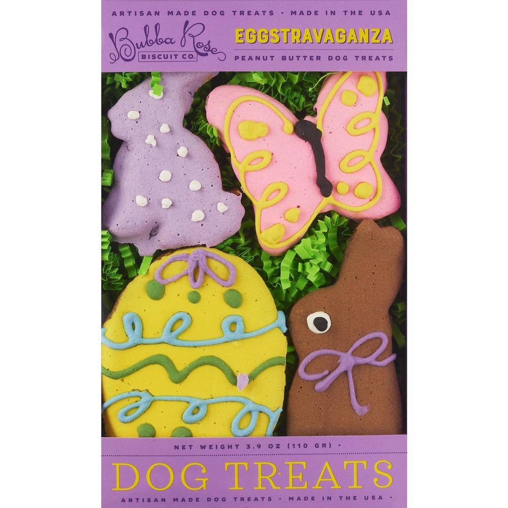 Bubba Rose Biscuit Co. Easter Eggstravaganza Peanut Butter Dog Treats, 4 Ct