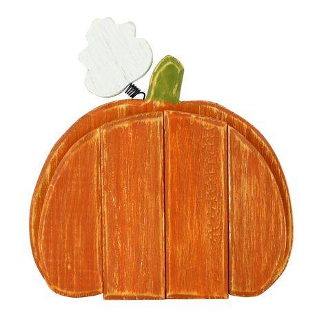 Way to Celebrate! Orange Wood Pumpkin Tabletop Décor