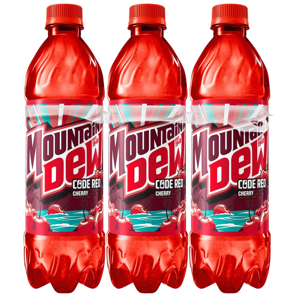 Mountain Dew Code Red Soda, Cherry (6 x 16.9 fl oz)