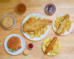 Golden fish and chips and kebabs