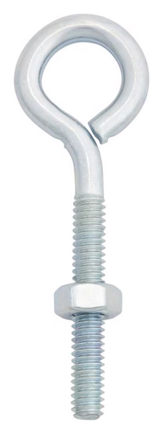 Hampton 1/4 In. X 3 In. L Zinc-Plated Steel Eyebolt Nut Included