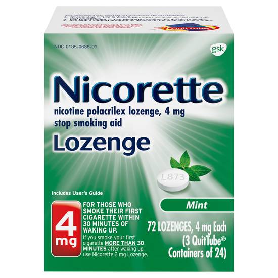 Nicorette Mint Flavor Nicotine Lozenges (72 ct)