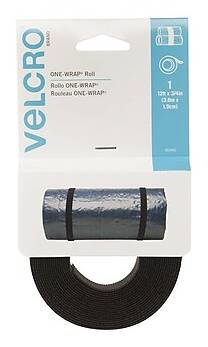 Velcro One Wrap 0.75 x 144 Hook and Loop Fastener Straps, Black (90340XX)