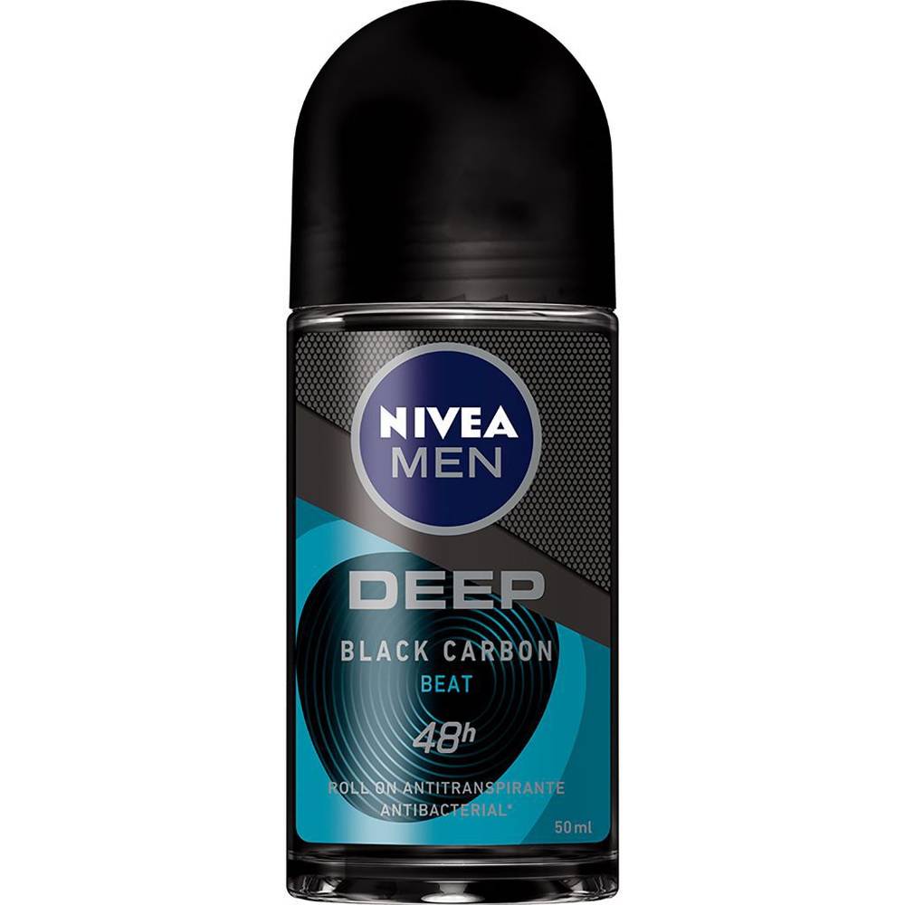 Nivea desodorante deep black carbon beat (roll-on 50 ml)