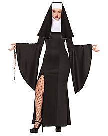 Adult Long Sexy Nun Costume (Adult Small)