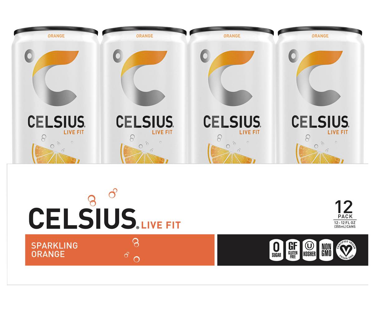 Celsius Sparkling Orange Functional Essential Energy Drink (12 x 12 fl oz)