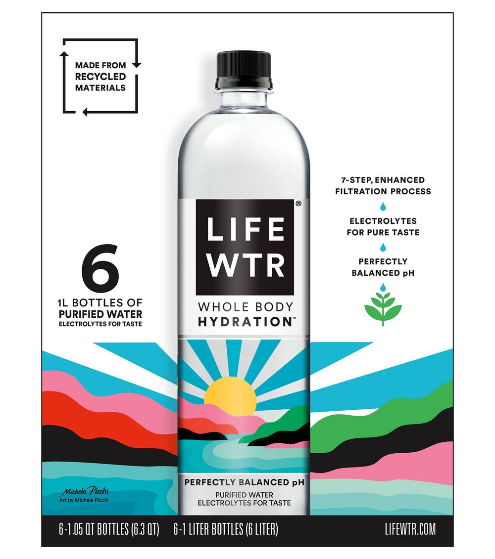 LifeWtr Ph Balanced Purified Water (6 x 1.05 qt)