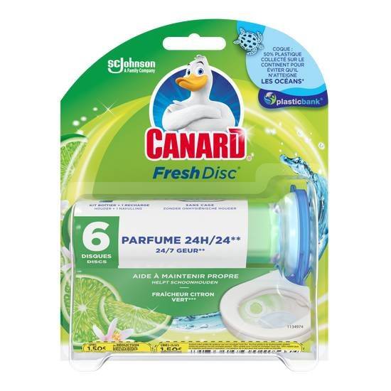 Canard fresh disc blister citron vert 1 boitier + 6 disques