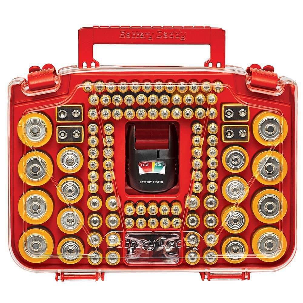 Battery Daddy 150 Battery Organizer And Storage Case With Tester