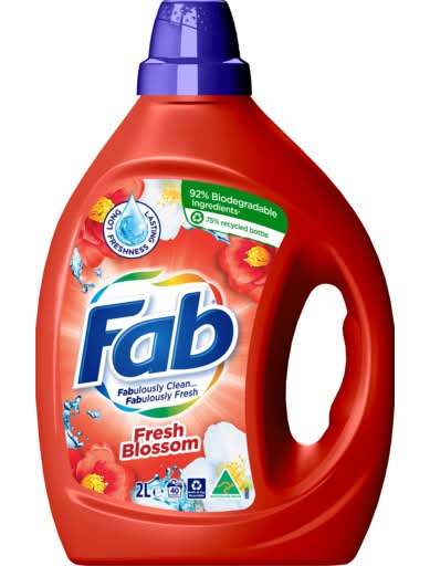 Fab Washing Liquid Laundry Detergent, Fresh Blossoms (2L)