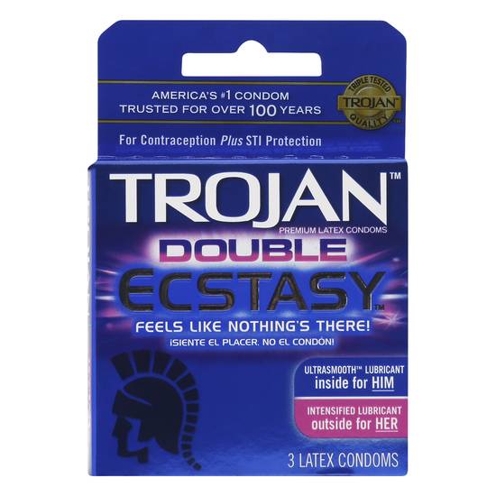 Trojan Double Ecstasy Latex Condoms ( 3 ct )