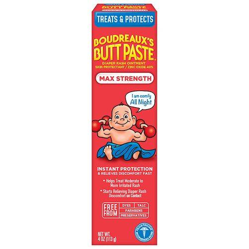 Boudreaux's Butt Paste Diaper Rash Ointment, Maximum Strength - 4.0 oz