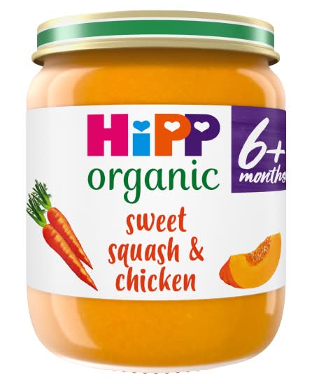 HiPP Sweet Squash & Chicken Baby Food Jar 6+ Months (125g)