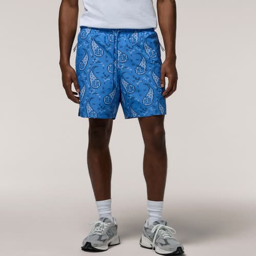 LCKR Mens AA Nylon Shorts - Regatta/Crosshatch Paisley Size M