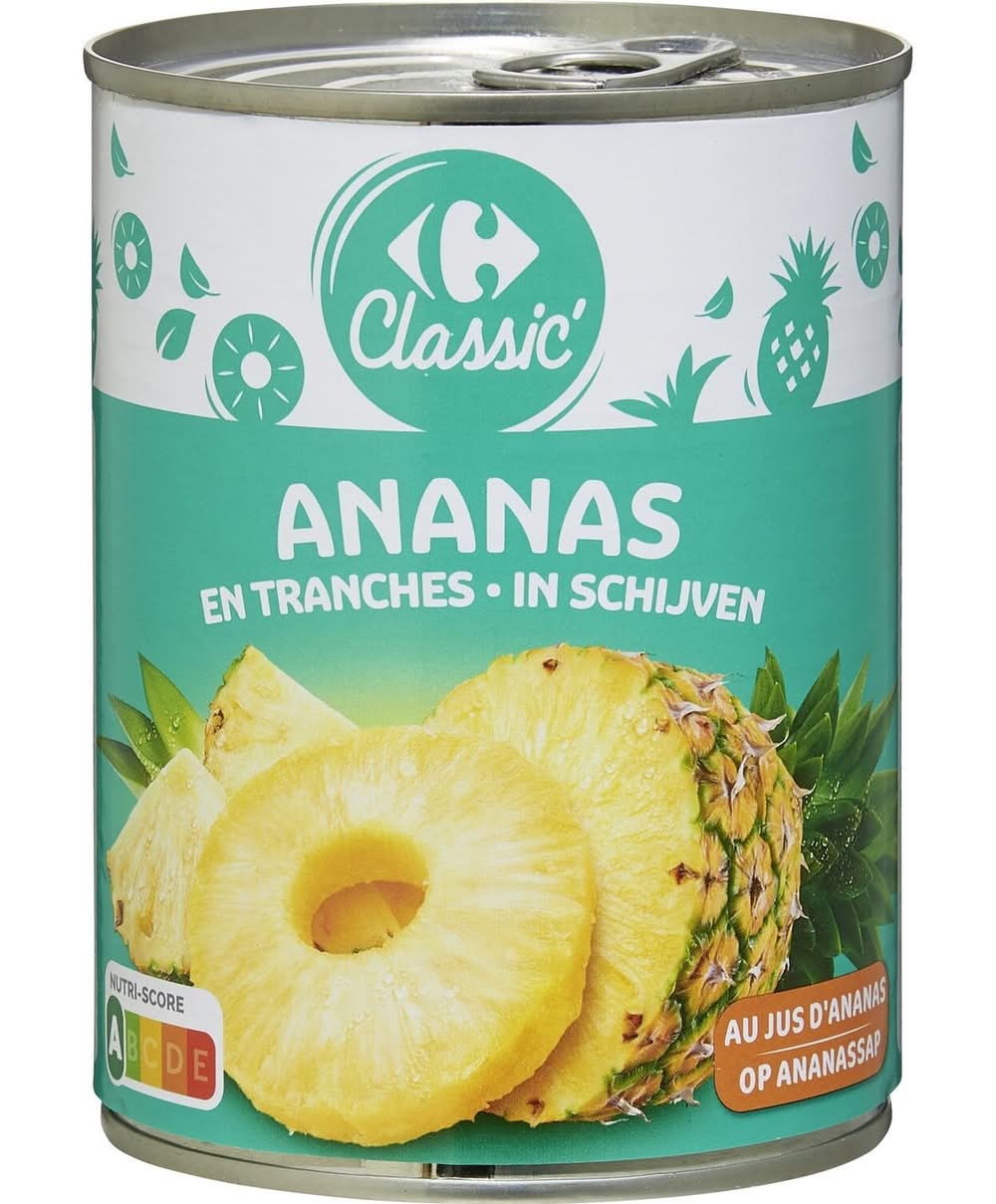 Carrefour Classic' - Tranches d'ananas au jus d'ananas (560g)