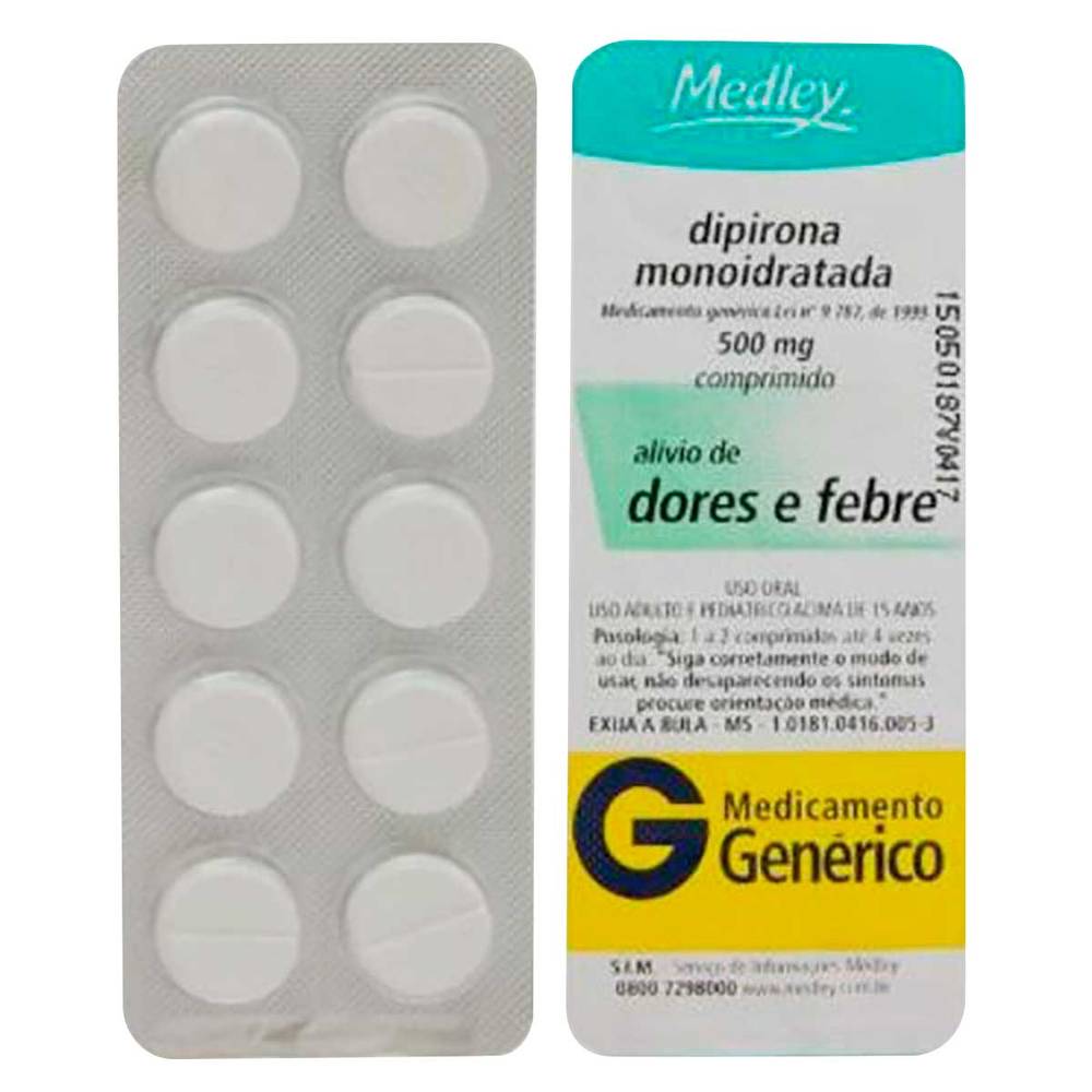 Medley · Dipirona monoidratada 500mg (10 g)