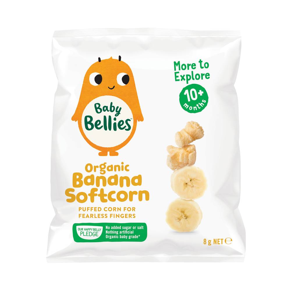 Little Bellies Organic Softcorn Baby Snacks, Banana, 10+ Months (8g)