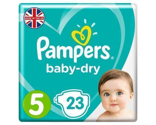 Pampers Baby-Dry Size 5, 23 Nappies, 11-16kg, Carry Pack