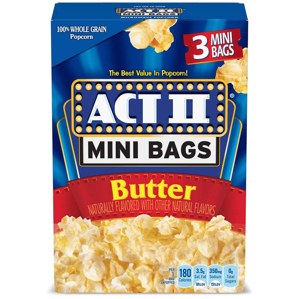 Act Ii Mini Bags Butter Microwave Popcorn (3 ct)