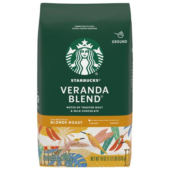 Starbucks Veranda Blend Blonde Roast Ground Arabica Coffee (18 oz)