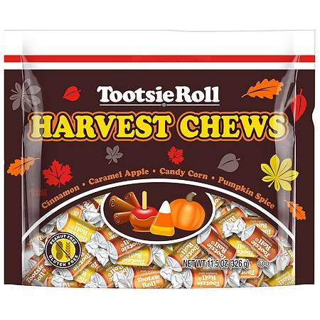 Tootsie Roll Halloween Harvest Chews, Caramel Apple, Candy Corn, Pumpkin Spice, Cinnamon Assorted Fall Flavors - 11.5 oz