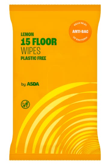 ASDA Floor Wipes Anti Bac Lemon