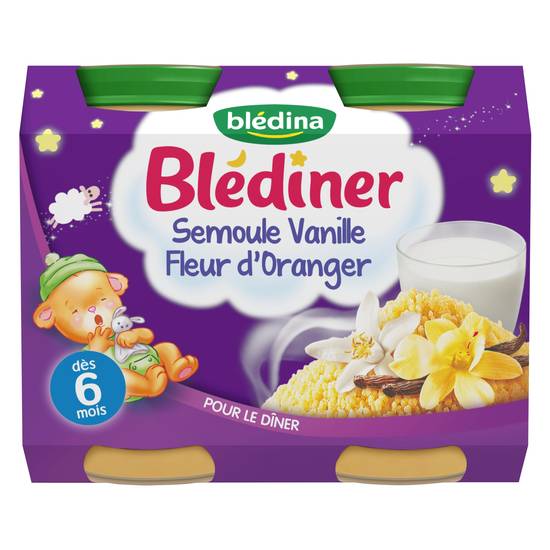 Blédina - Blédiner semoule pour bébé dès 6 mois (vanille, fleur d'oranger)