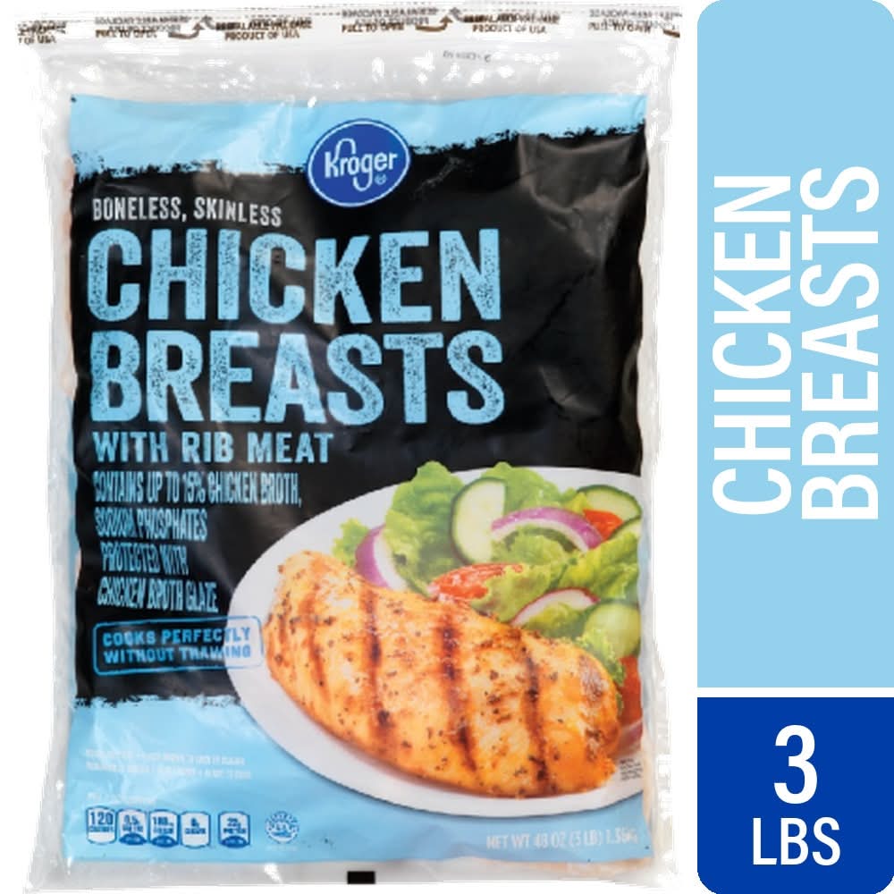 Kroger® Frozen Raw Boneless Skinless Chicken Breasts