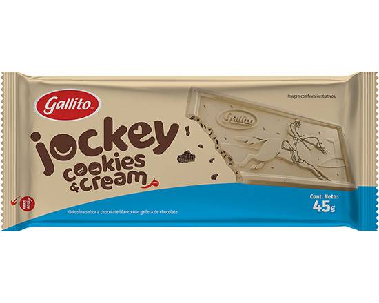 Chocolate Gallito Jockey Tableta Cookies &Cream 45g